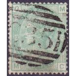 GREAT BRITAIN STAMP PANAMA 1/- Green plate 13 cancelled by clear C35 of Panama SG 150