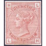 GREAT BRITAIN STAMP 1876 4d IMPERF Colour Trial in Pale Red Brown,