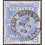 GREAT BRITAIN STAMP 1883 10/- Ultramarine, very fine used , cancelled by Newcastle on Tyne.