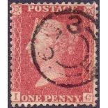 GREAT BRITAIN STAMP Experimental mark of Salisbury on 1856 1d red, wmk Large Crown, perf 14.