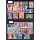 GREECE STAMPS Small selection of mounted mint sets 1947-1957 SG 659-81, SG 692-7, SG 702-5,