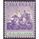 BARBADOS STAMPS 1903 2/6 Violet and Green,