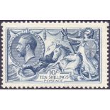 GREAT BRITAIN STAMPS 1918 Bradbury Seahorses 2/- to 10/- mounted mint SG 413a -417a Cat £990