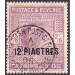 BRITISH LEVANT STAMPS 1902 12pi on 2/6 Pale Dull Purple,