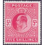GREAT BRITAIN STAMP 1912 Edward VII 5/- Carmine,