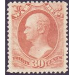 USA STAMPS Accumulation of early mint issues (no gum) 1879 SG O296, 1873 SG O267,