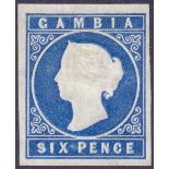 GAMBIA STAMPS 1874 6d Blue,