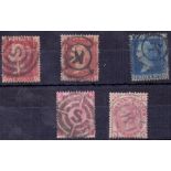 GREAT BRITAIN STAMPS 1865-68 PRE -CANCELS on Penny Reds,