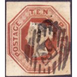 GREAT BRITAIN STAMP 1848 10d Embossed Red Brown,