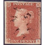 GREAT BRITAIN STAMP 1841 1d Red Brown plate 21.