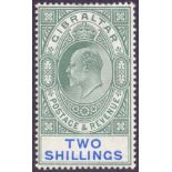 GIBRALTAR STAMPS 1903 2/- Green and Blue,