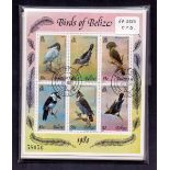 STAMPS : BIRDS, Belize 1980 miniature sheet SG 561-66 in fine used sheetlets (x67),
