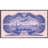 FRANCE STAMPS 1936 AIR, 50Fr ultramarine (rose), very lightly M/M, SG 541. Cat £1000.