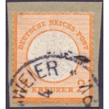 GERMANY STAMPS 1872 2k Orange used on piece,