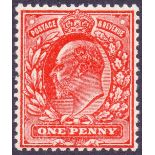 GREAT BRITAIN STAMP 1911 EDVII 1d Rose Red NO WMK,