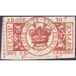 GLOVE DUTY 1785 10d Red Brown duty stamp,