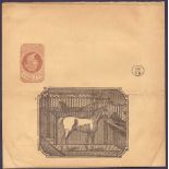 GREAT BRITAIN POSTAL HISTORY : Queen Victoria 1/2d Postal Stationery wrapper with illustration of
