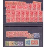 Unemployment Insurance Stamps 90 examples including multiples.