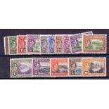 DOMINICA STAMPS 1938 unmounted mint set of 15 to 10/- SG 99-109a