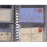 GREAT BRITAIN POSTAL HISTORY : Album of 26 Penny red covers all pre 1864 ie Stars, many entires.