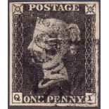 GREAT BRITAIN STAMP PENNY BLACK Plate 6