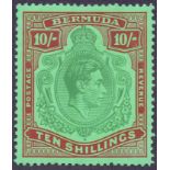 BERMUDA STAMPS 1938 10/- Bluish Green an