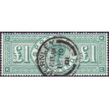 GREAT BRITAIN STAMP 1891 £1 Green (KC) v