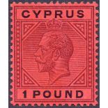CYPRUS STAMPS 1923 £1 Purple and Black R