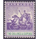 BARBADOS STAMPS 1903 2/6 Violet and Gree