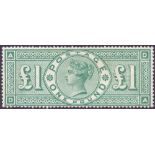 GREAT BRITAIN STAMP 1891 £1 Green , ligh