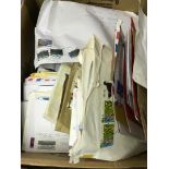 STAMPS : Large box of commercial mail al