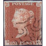 GREAT BRITAIN STAMP 1841 1d Red Brown, f