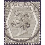 GREAT BRITAIN STAMP 1873 6d Grey plate 1