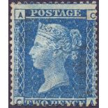 GREAT BRITAIN STAMP 1858 2d Blue plate 7