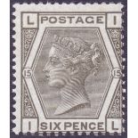 GREAT BRITAIN STAMP 1876 6d Grey plate 1