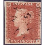 GREAT BRITAIN STAMP 1841 1d Red Brown pl