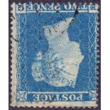 GREAT BRITAIN STAMP 1854 2d Blue plate 4