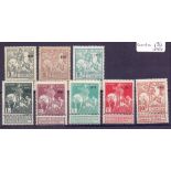 BELGIUM STAMPS 1911 mounted mint set of 8 (with margins) SG 117-124 Cat £425