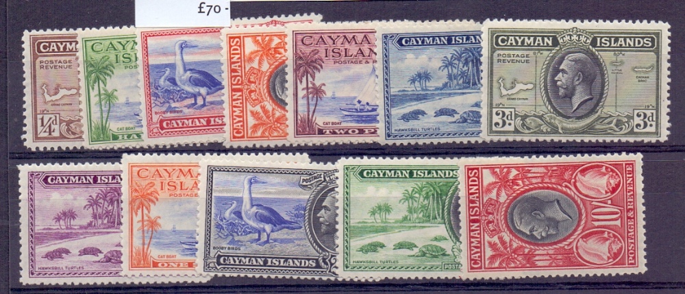 CAYMAN ISLANDS STAMPS : 1935 GV pictorial mounted mint set of twelve to 10/-, SG 96-107.