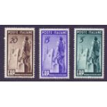 ITALY STAMPS 1949 lightly mounted mint set of 3 to 20L SG 727-9 Cat £180