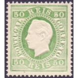 PORTUGAL STAMPS 1875 50 Reis Green mounted mint SG 115 Cat £225