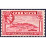 GIBRALTAR STAMPS : 1938 1 1/2d carmine, lightly M/M, perf 13.5, SG 123a.