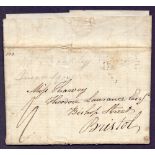 GREAT BRITAIN POSTAL HISTORY : 1817 entire from Jersey to Bristol, the wrapper is a long letter,