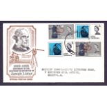 GREAT BRITAIN STAMPS : 1965 Lister both Phos and Non Phos on same illustrated first day cover,
