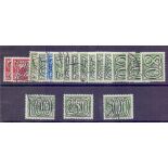 NETHERLANDS STAMPS 1940 complete surcharge set of 18, fine used, SG 522-39.