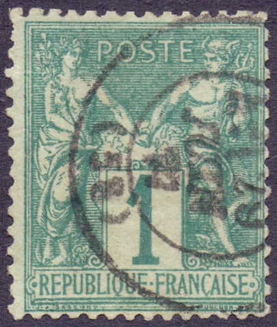 FRANCE STAMPS : 1876 1 fr fine used SG 212 Cat £120