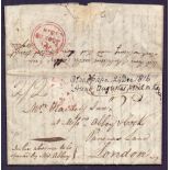 GREAT BRITAIN POSTAL HISTORY : 1816 entire wrapper from Guernsey to London,