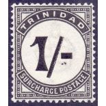 Trinidad Stamps : Postage Due, 1945 1/- black, wmk Mult Script, LM/M, SG D25.