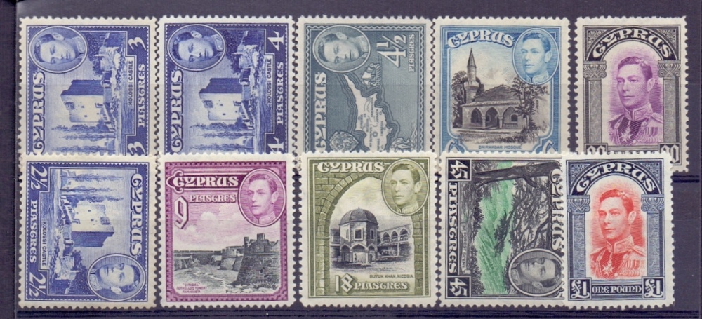 CYPRUS STAMPS 1938 mounted mint set to $1 SG 151-163 Cat £250