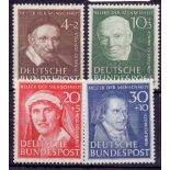 GERMANY STAMPS 1951 Humanitarian Relief funds set of four mounted mint SG 1069-73 Cat £180